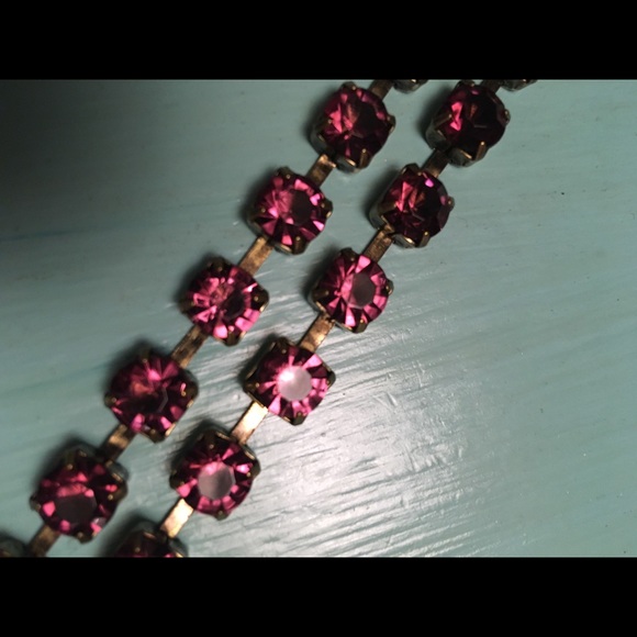 Deep Purple Rhinestones Necklace - Picture 1 of 8